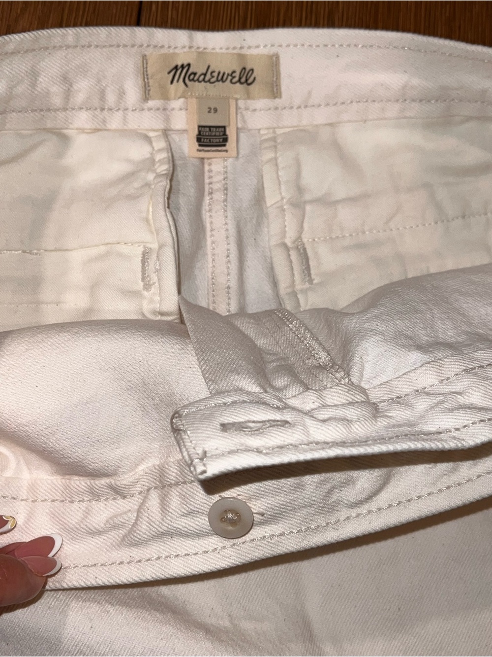 Madewell Ivory Wrap-Front Skort with Button Accent - Picture 6 of 10